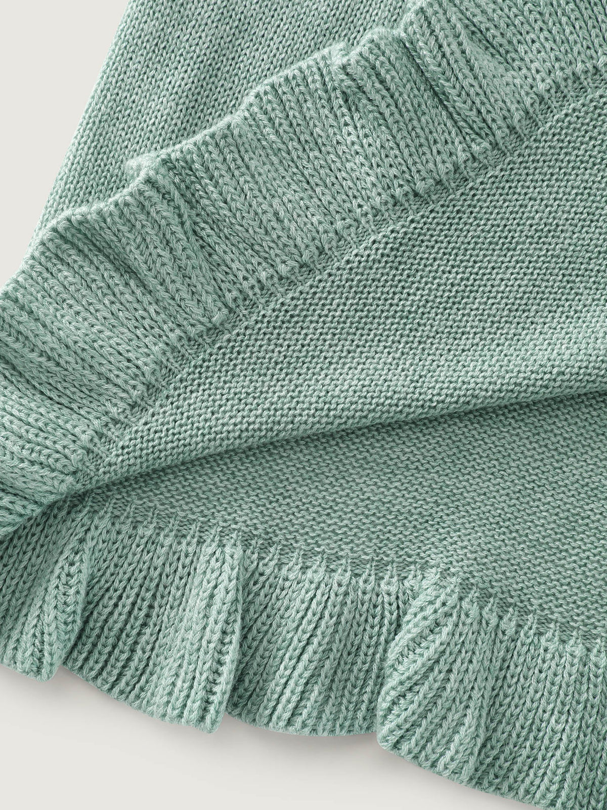 Scalloped Hem Open-Front Knit Cardigan