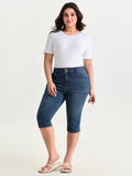 High Waisted Wash Double Buttons Jeans