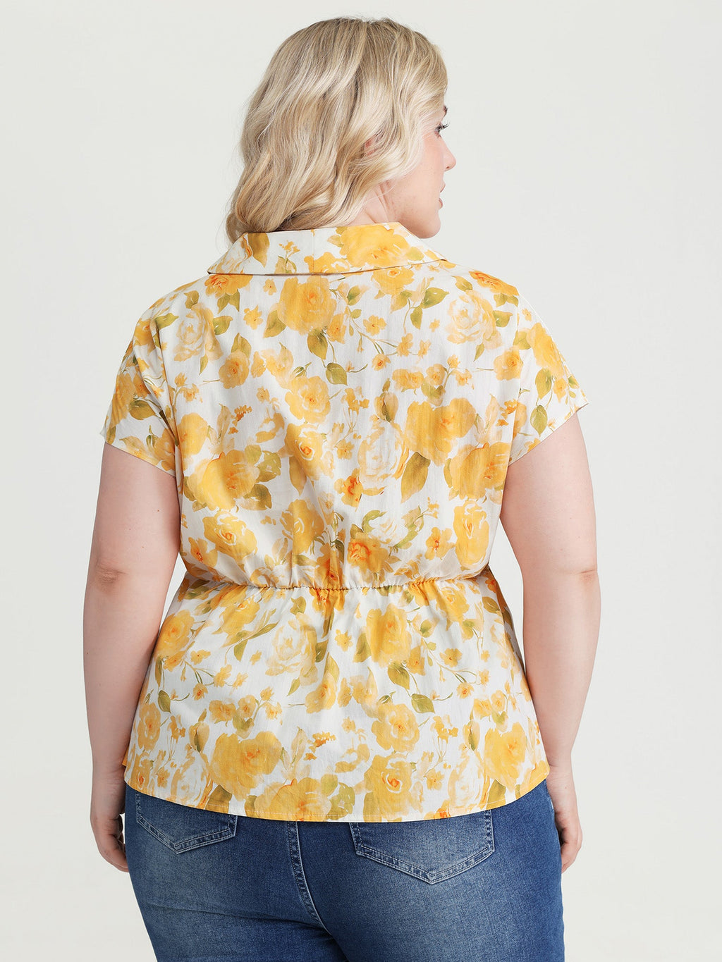 Pure Cotton Floral Print Front Placket Blouse