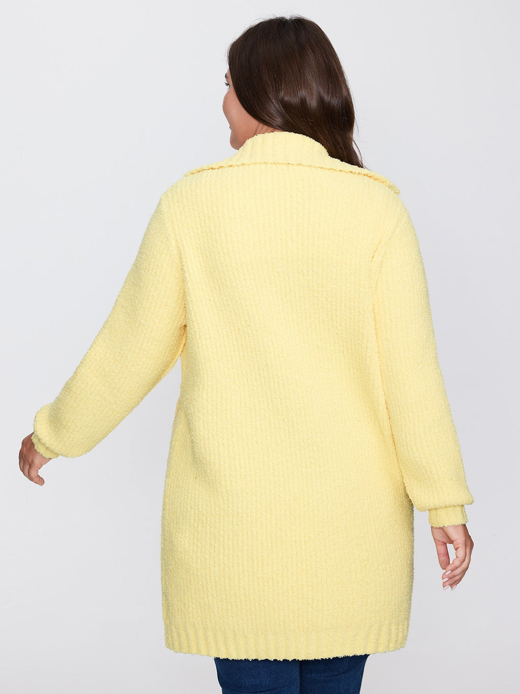 Supersoft Textured Button Long Knit Cardigan
