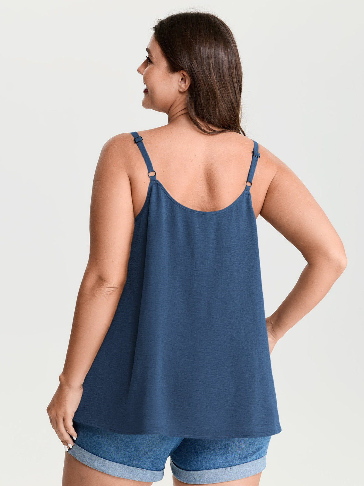 Pleated Flowy Plain Tank Top