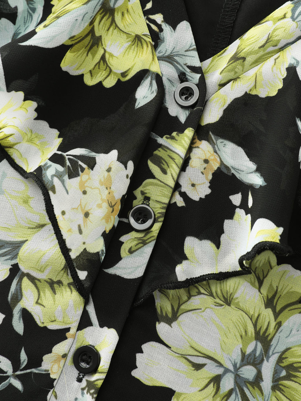 Floral Print Ruffled Edges Blouse