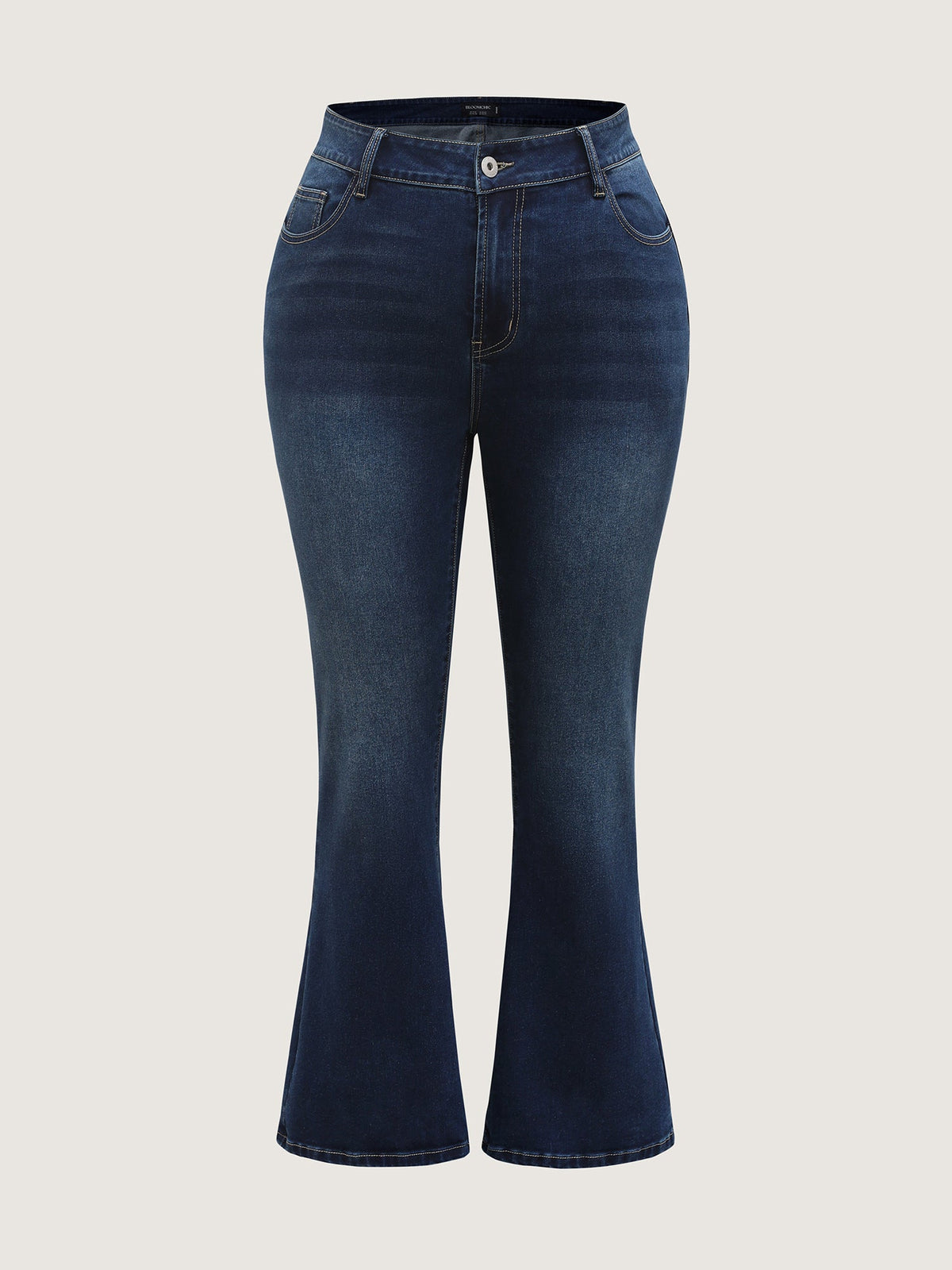 No Waist Gap Flared Cropped Jeans
