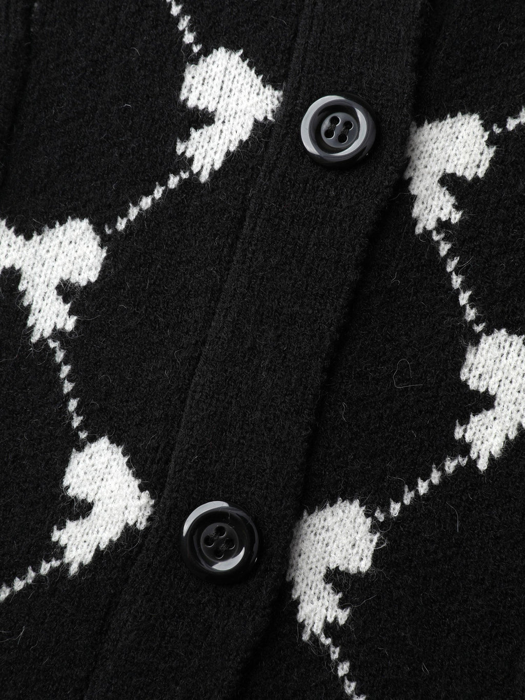 Bowknot Jacquard Button Knit Cardigan