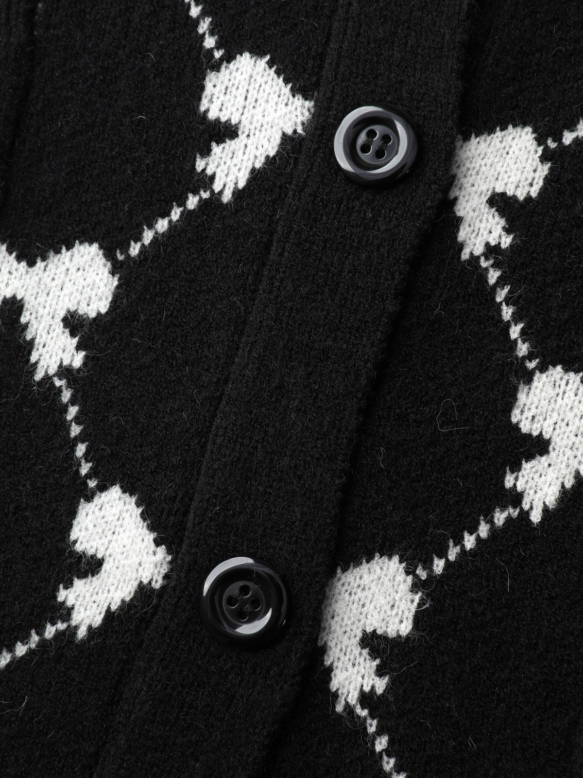 Bowknot Jacquard Button Knit Cardigan