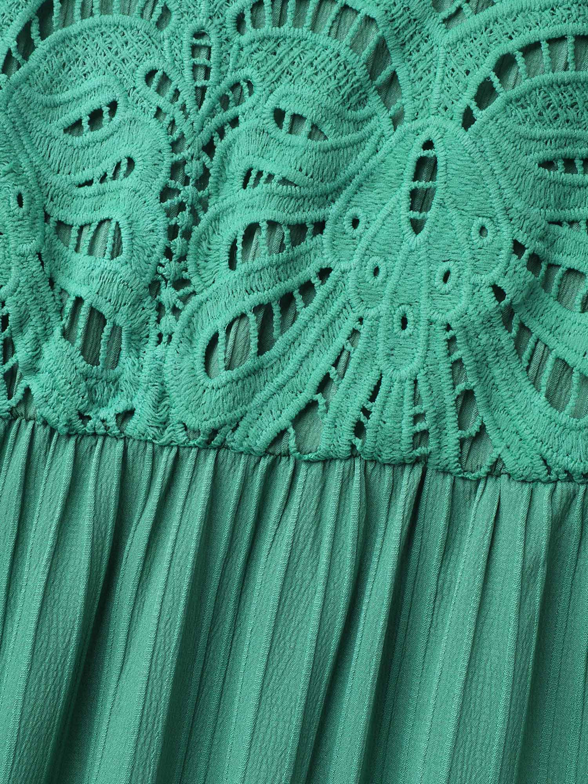Lace Cut-Out Flutter Sleeve Midi Dress