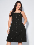 Beaded Sleeveless Pocket Mini Dress