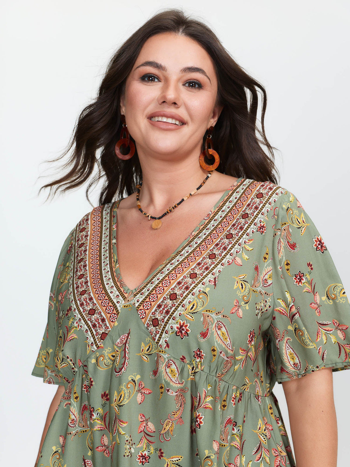 Breezy Floral Print Stretchy Waist Blouse