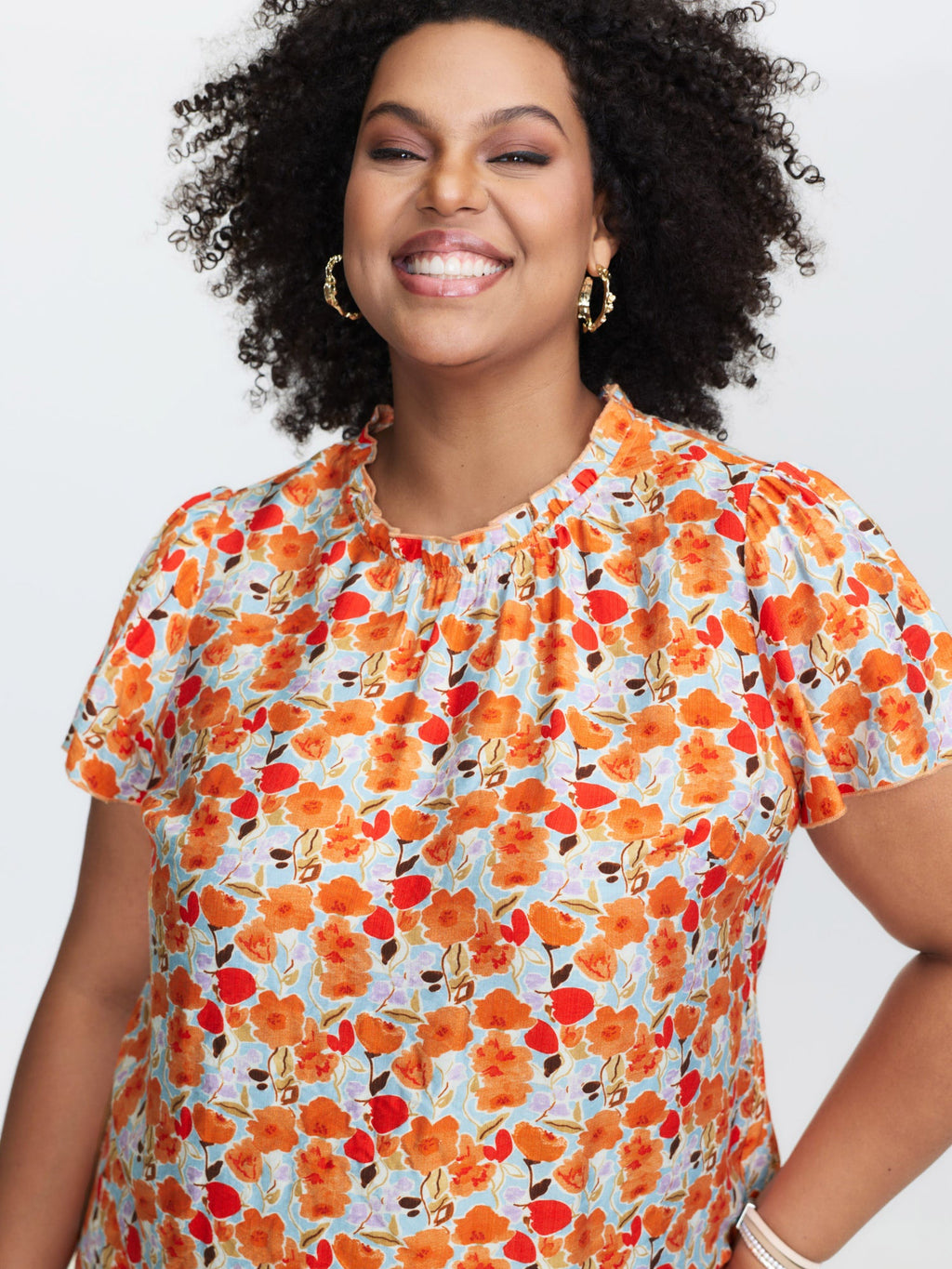 In Full Bloom Mock Neck Shirt