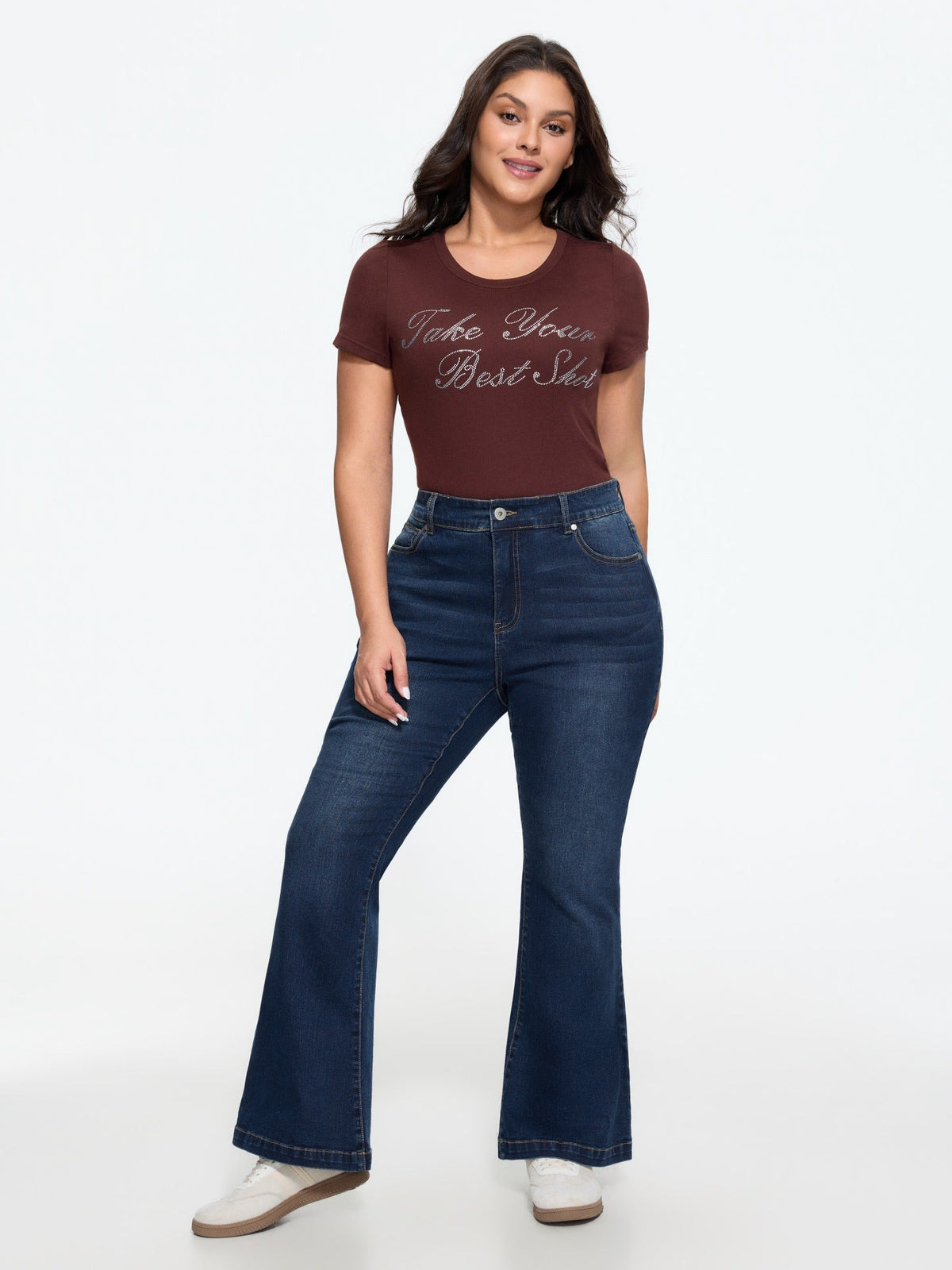 Stretch Classic Washed Flare Jeans