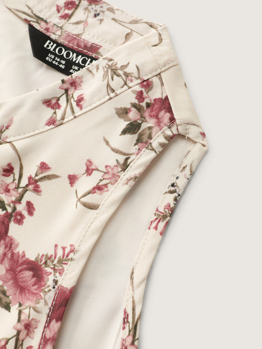 Blooming Floral Layered Hem Cut-Out Shoulder Blouse