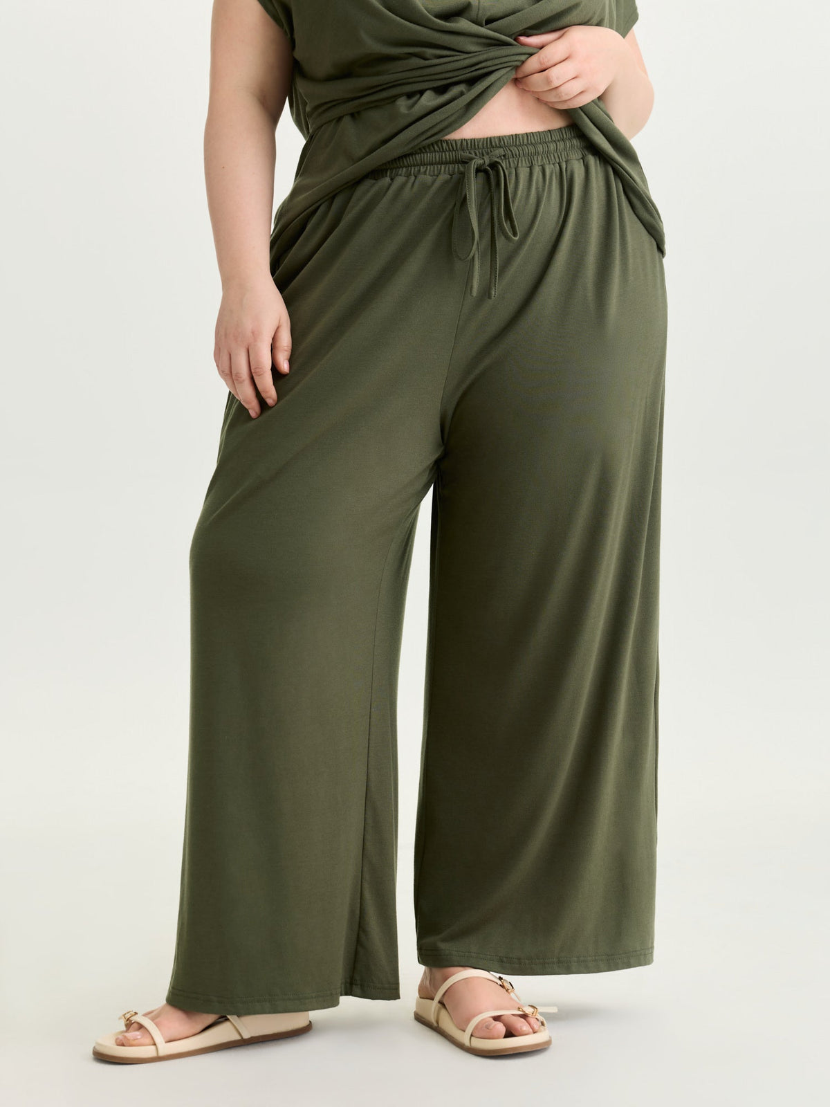Supersoft Drawstring Waist Straight Leg Pants