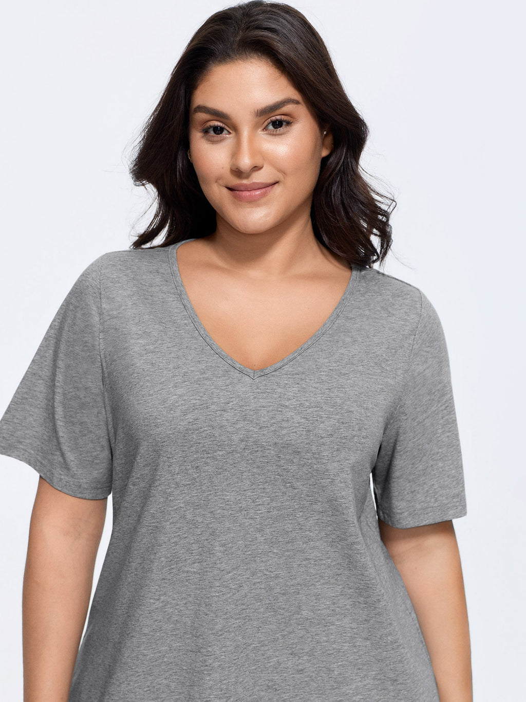 Cotton V Neck Plain Basic T-shirt