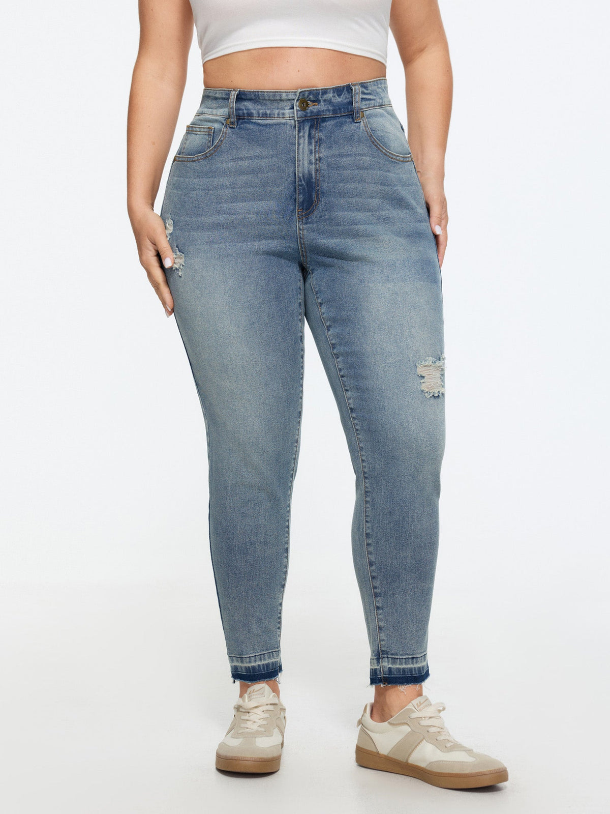 Stretchy Mid-Rise Sculpting-Fit Jeans