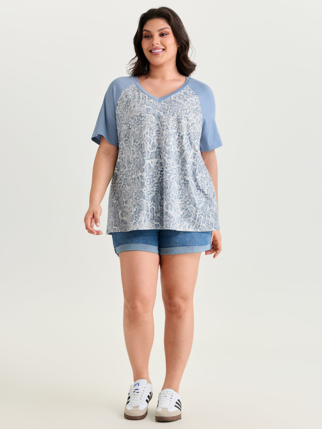 Camouflage Print Raglan Sleeve T-Shirt