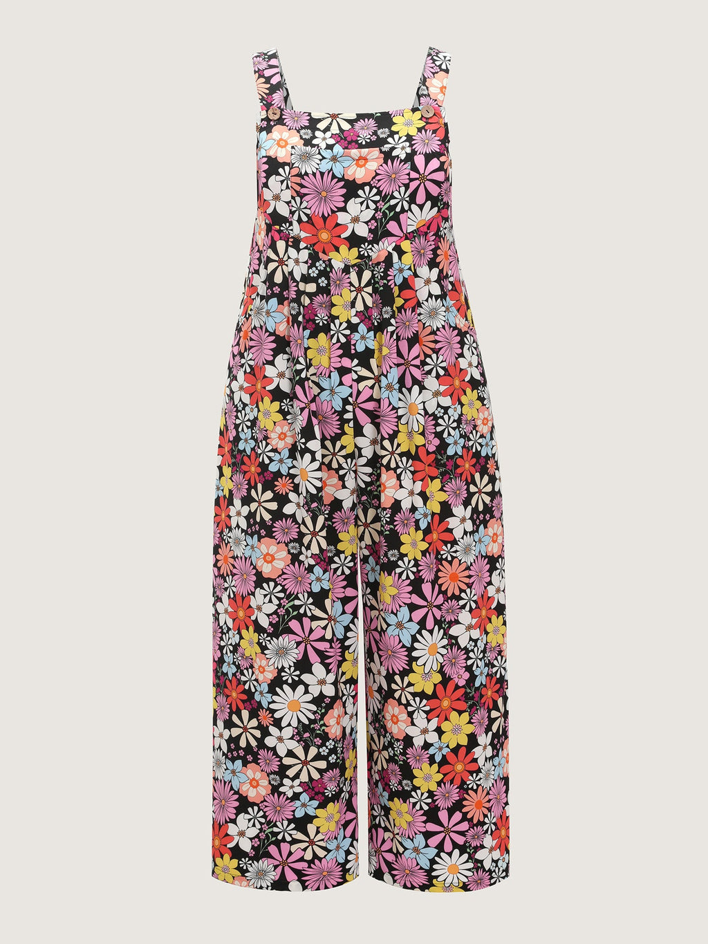 Daisy Floral Print Adjustable Strap Jumpsuit