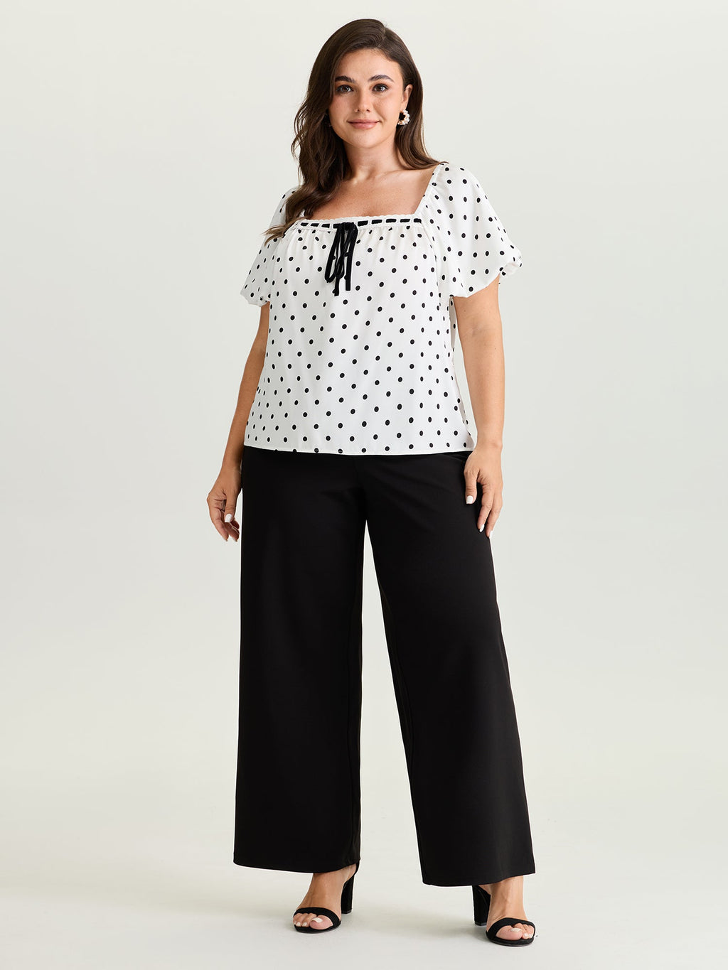 Timeless Polka Dots Neck-Tie Blouse