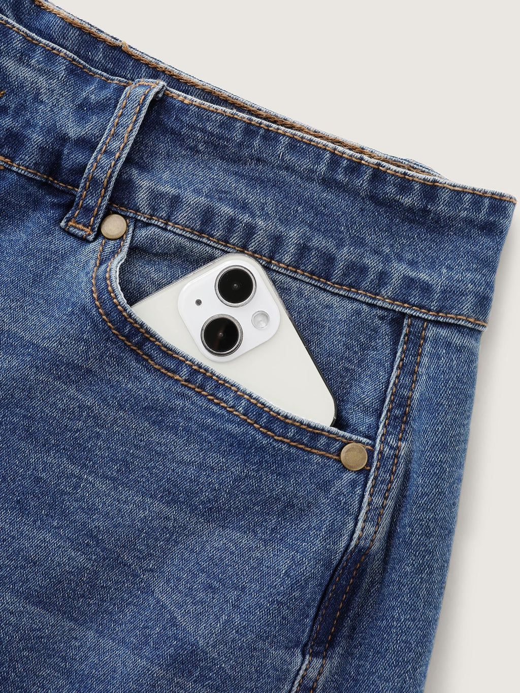 Stretchy Mid-Rise Wide-Leg Jeans