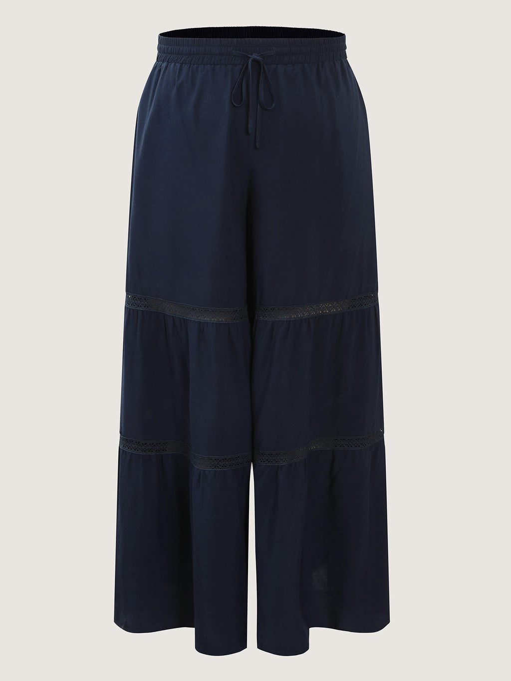 Tiered Spliced Drawstring Cut Out Flared Pants