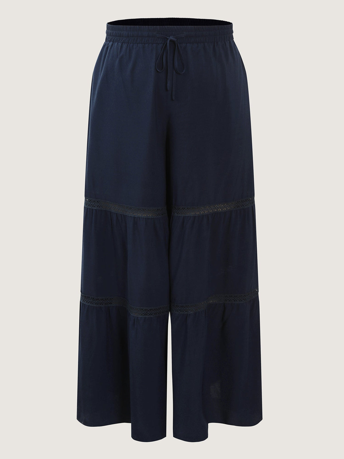 Tiered Spliced Drawstring Cut Out Flared Pants