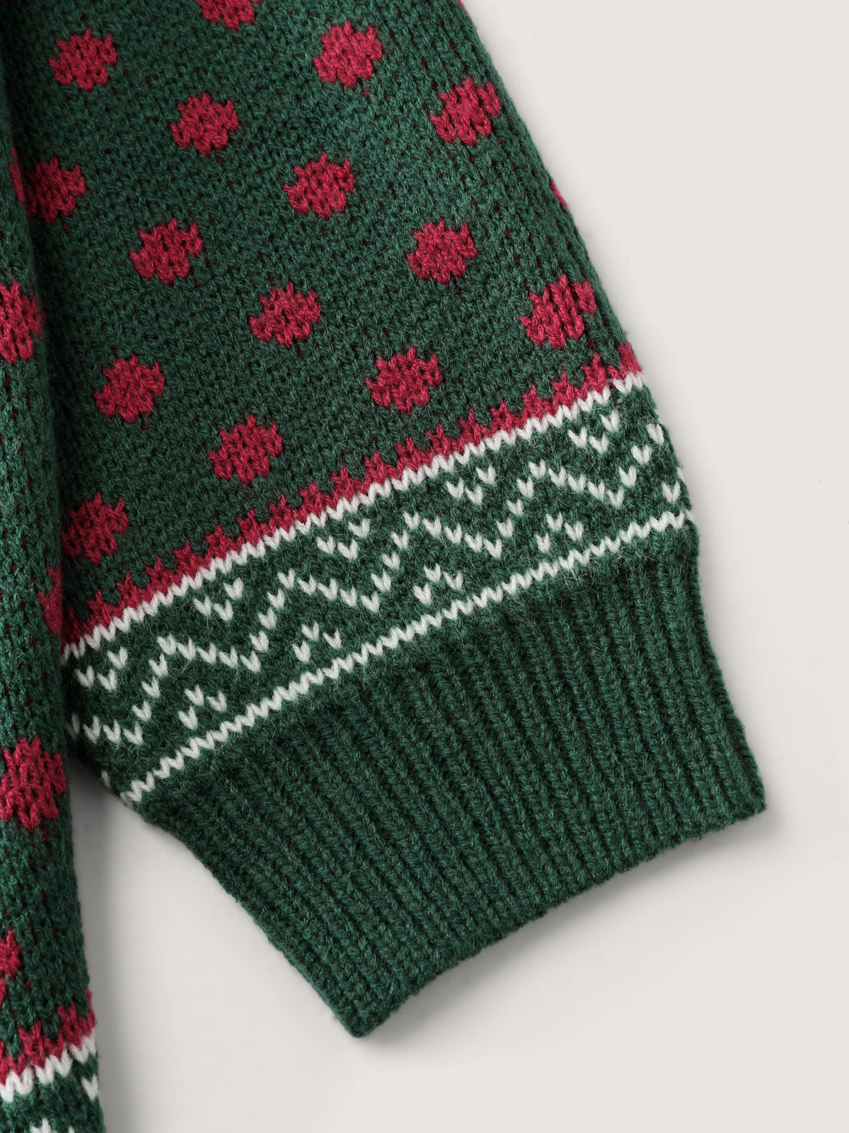 Fair-Isle Holiday Buttons Knit Cardigan