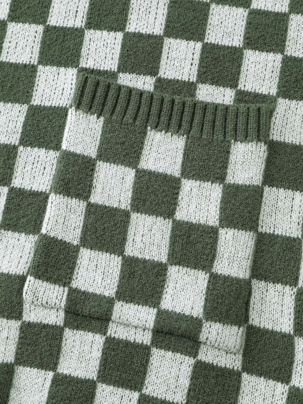Supersoft Stripe Checkered Pockets Knit Cardigan