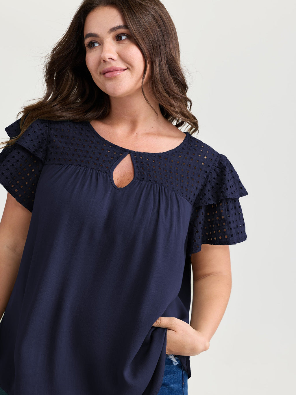 Pure Cotton Layered Sleeve Flowy Blouse
