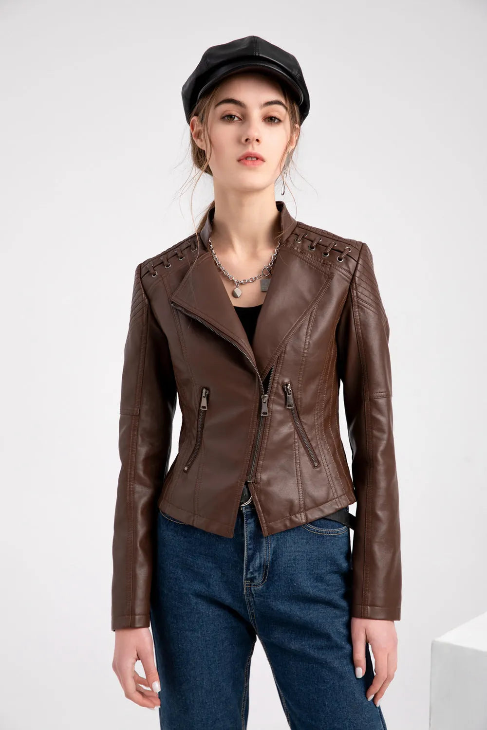 Washed Lambskin Leather Jacket