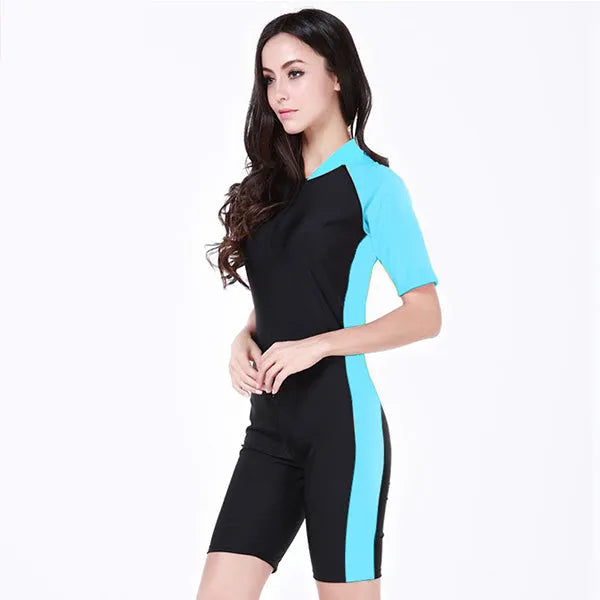 SBART Women Wetsuit Lycra Swimwear Short Sleeve UV-proof Surf Surfing Swiming Suit