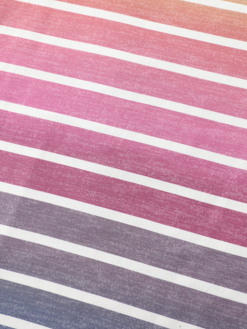 Colorful Gradient Stripe Round Neck T-Shirt