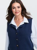 Metallic Button Detail Knit Vest