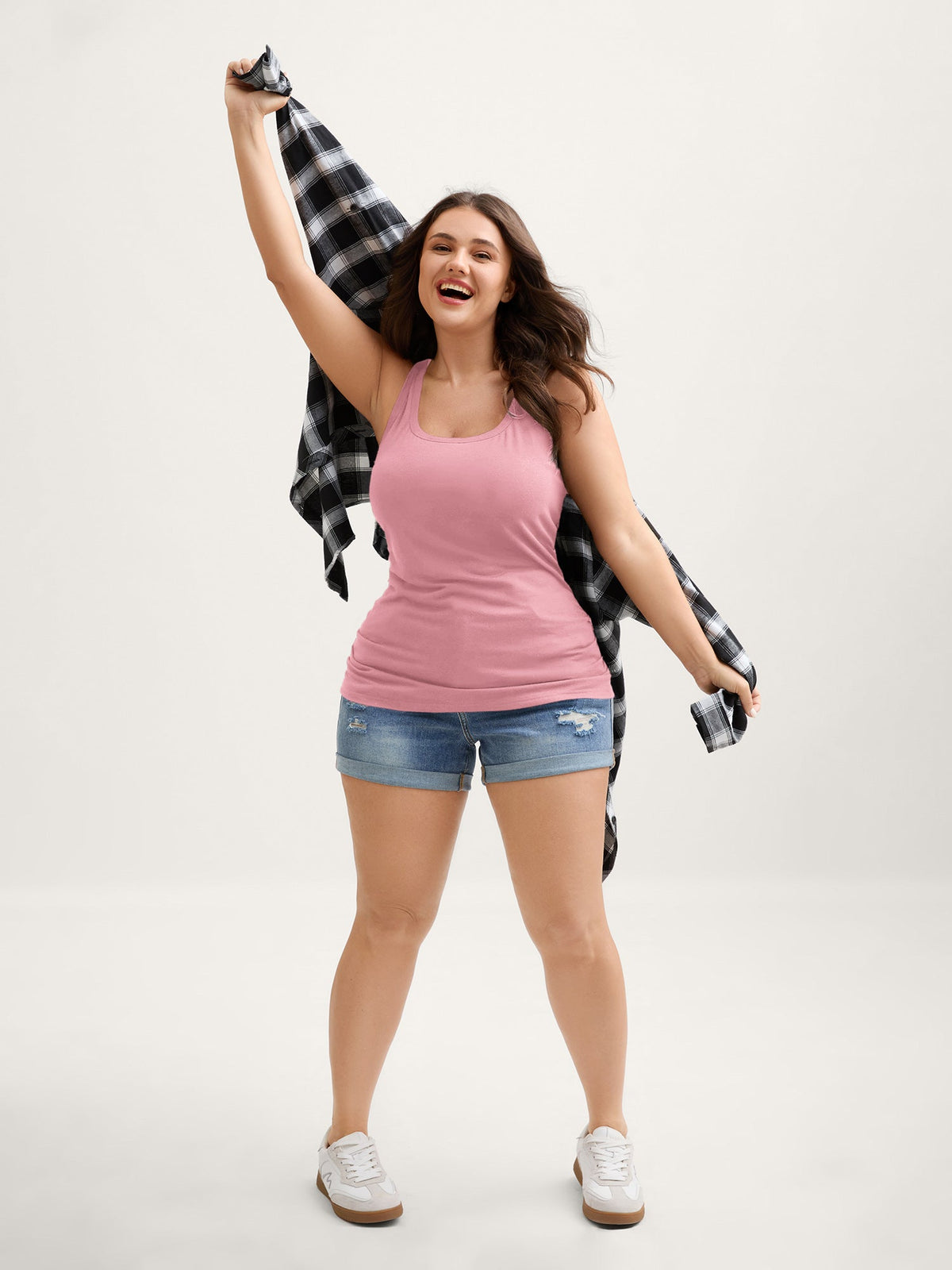 Supportive Bra Pleated Fitted Tank Top