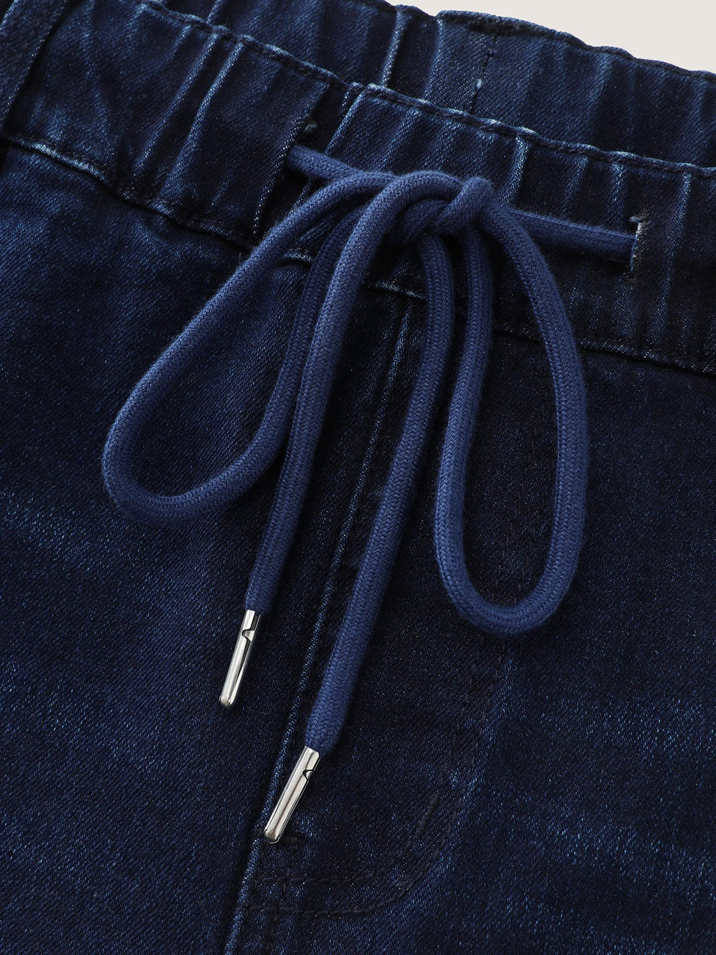 Elastic Waistline Drawstring Skinny-Fit Denim Shorts