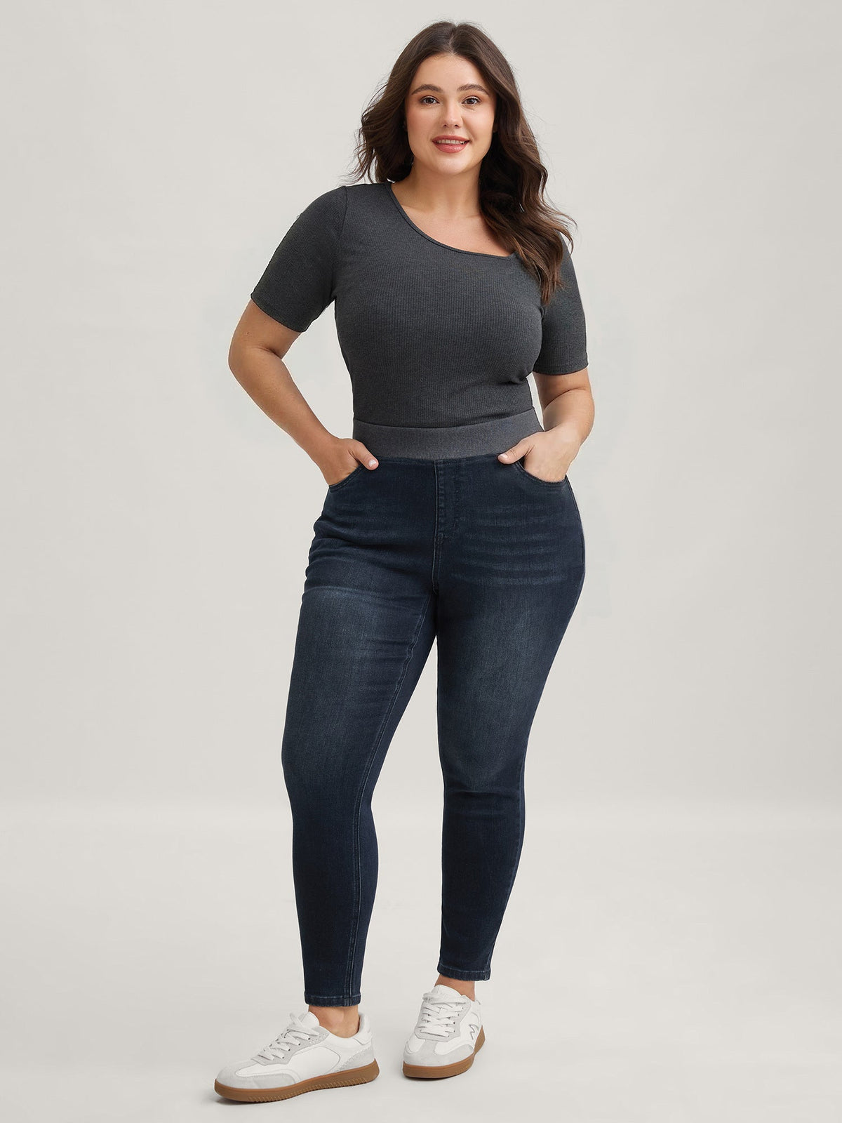 Pull-On High-Rise Skinny-Fit Jeans