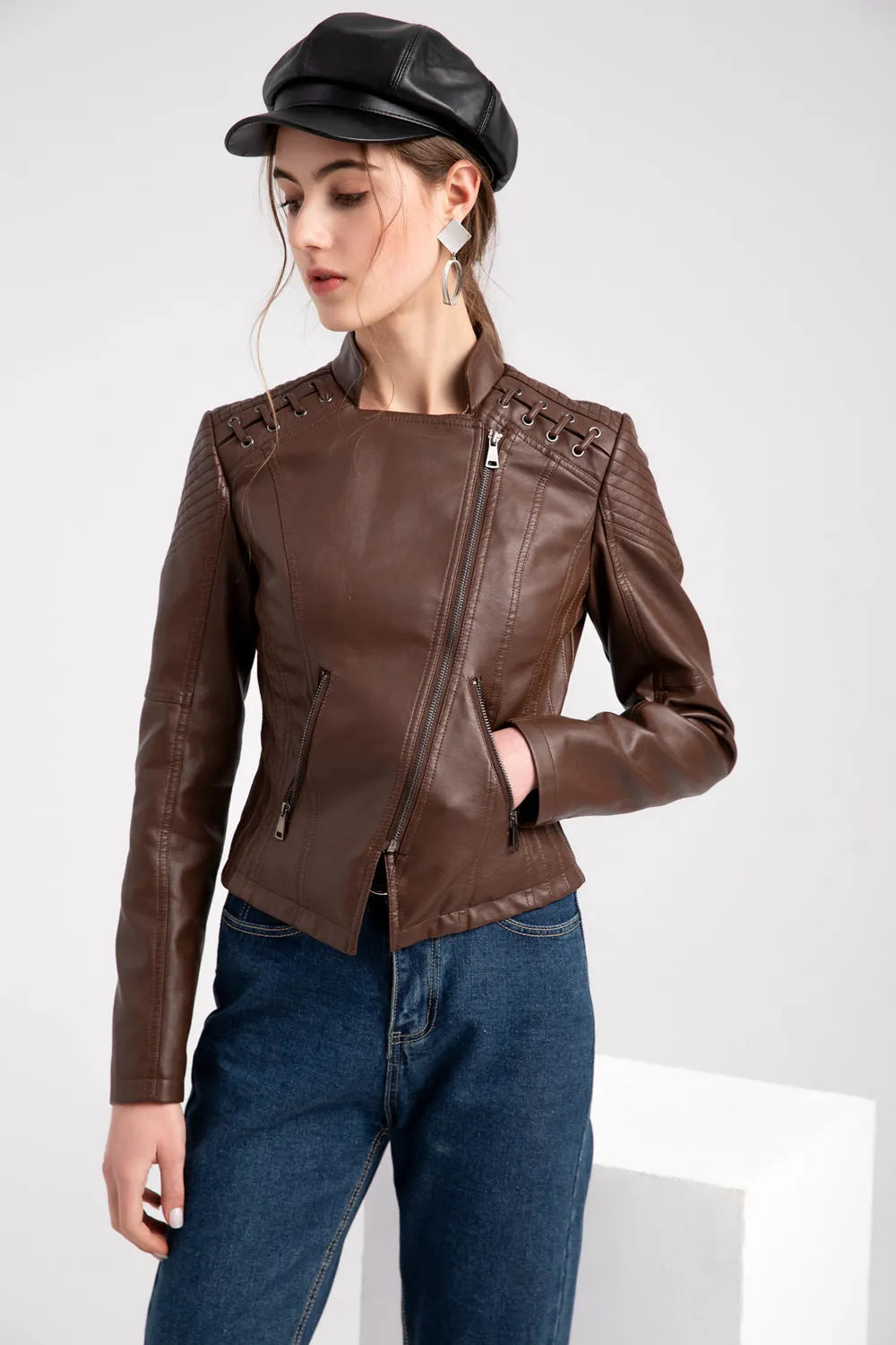 Washed Lambskin Leather Jacket