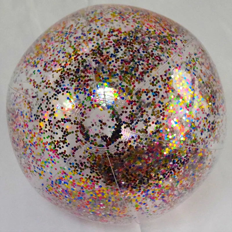 Glitter Beach Ball Family Party Water Toy with Inflator