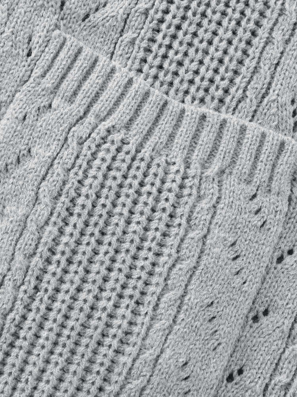 Textured Hooded Pockets Knit Cardigan
