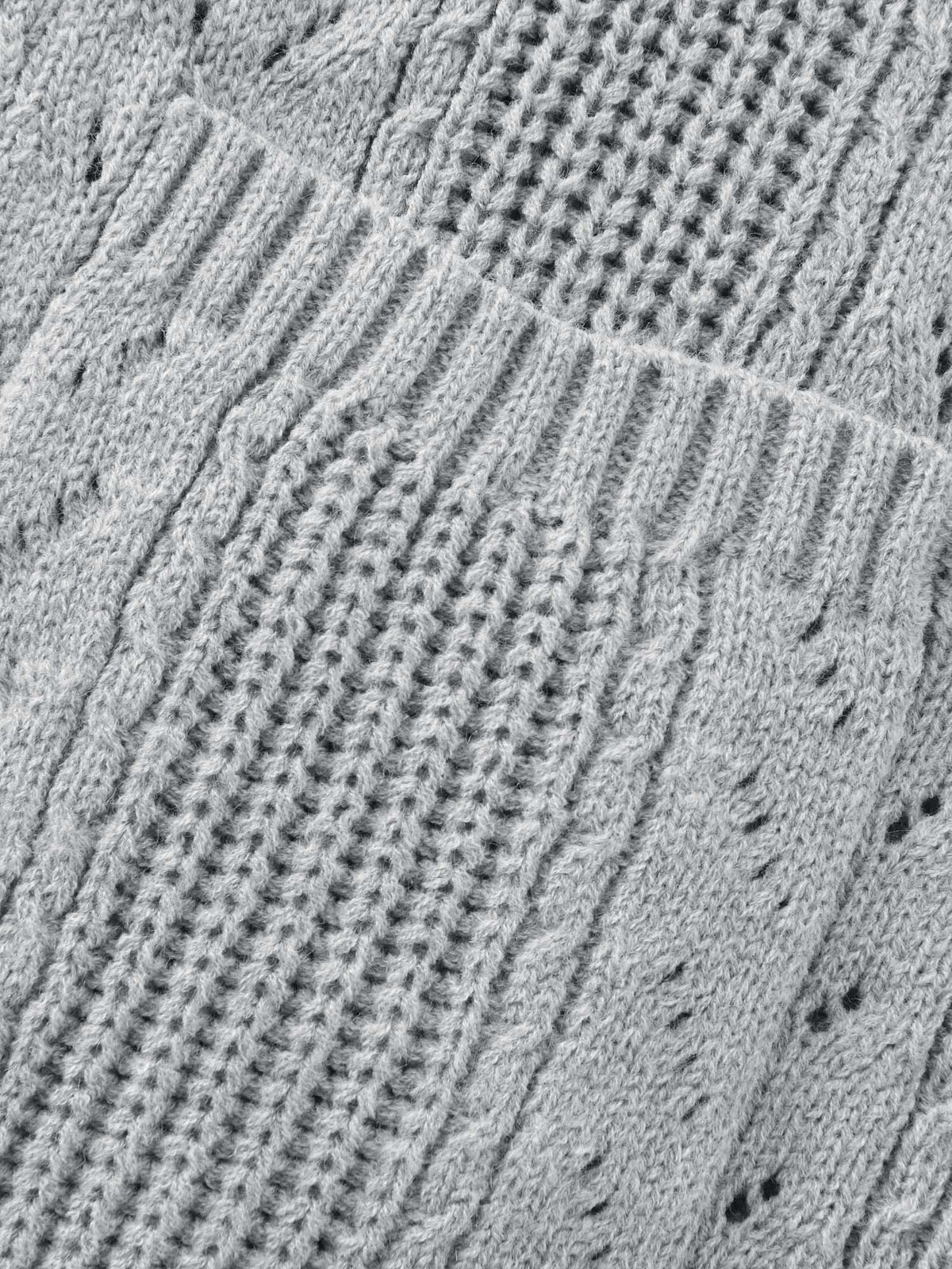 Textured Hooded Pockets Knit Cardigan