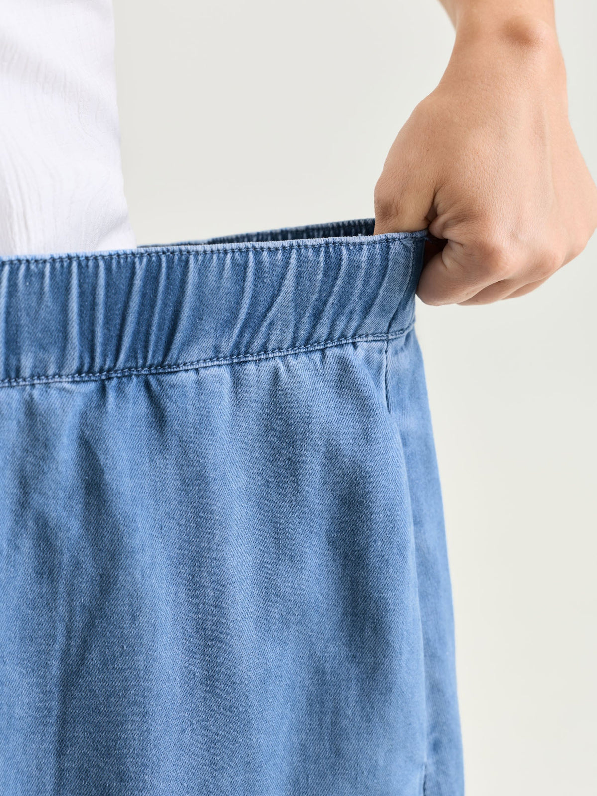 Supersoft Tiered Maxi Denim Skirt