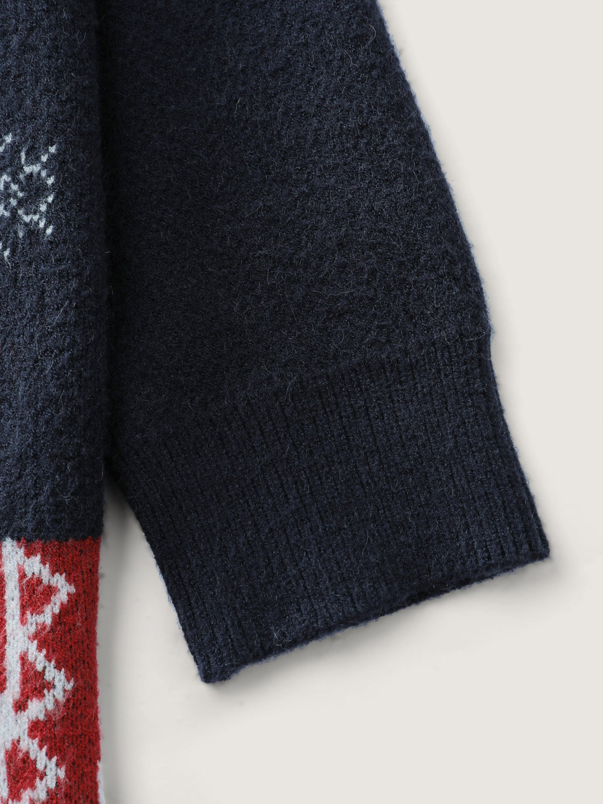 Holiday Pattern Collar Button Knit Cardigan