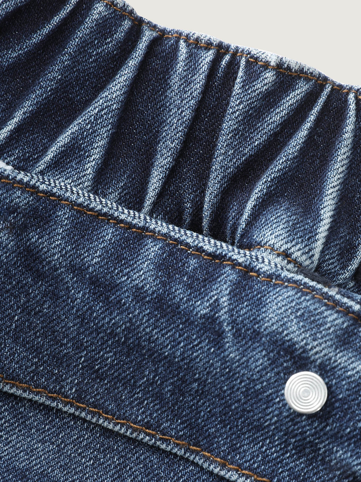 Mid-Rise Elastic Waist Skinny-Fit Denim Shorts