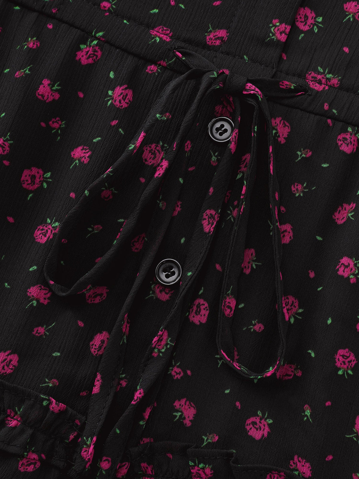 Floral Print Toothpick Pleat Blouse