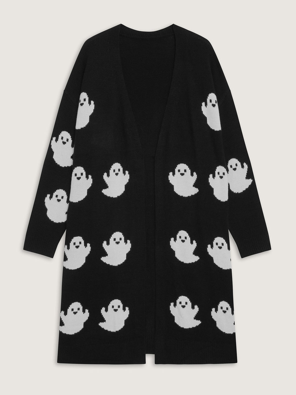 Happy Ghost Jacquard Knit Cardigan