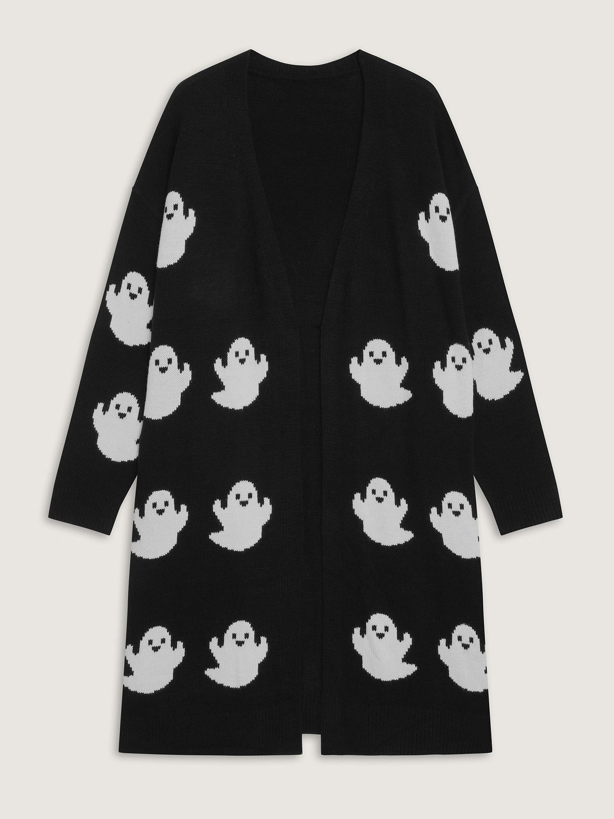 Happy Ghost Jacquard Knit Cardigan