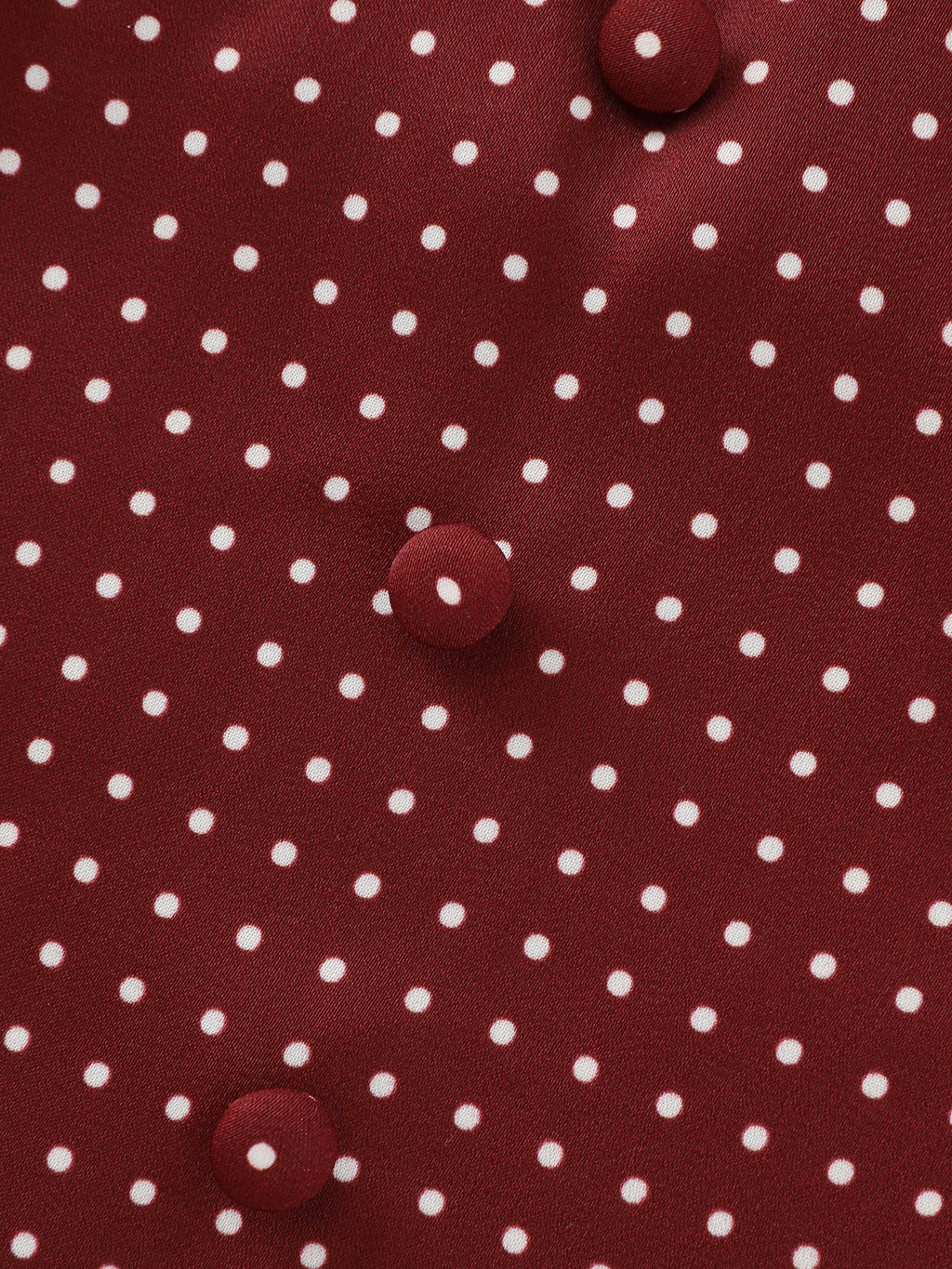 Satin Polka Dot Print Shirred Cropped Blouse