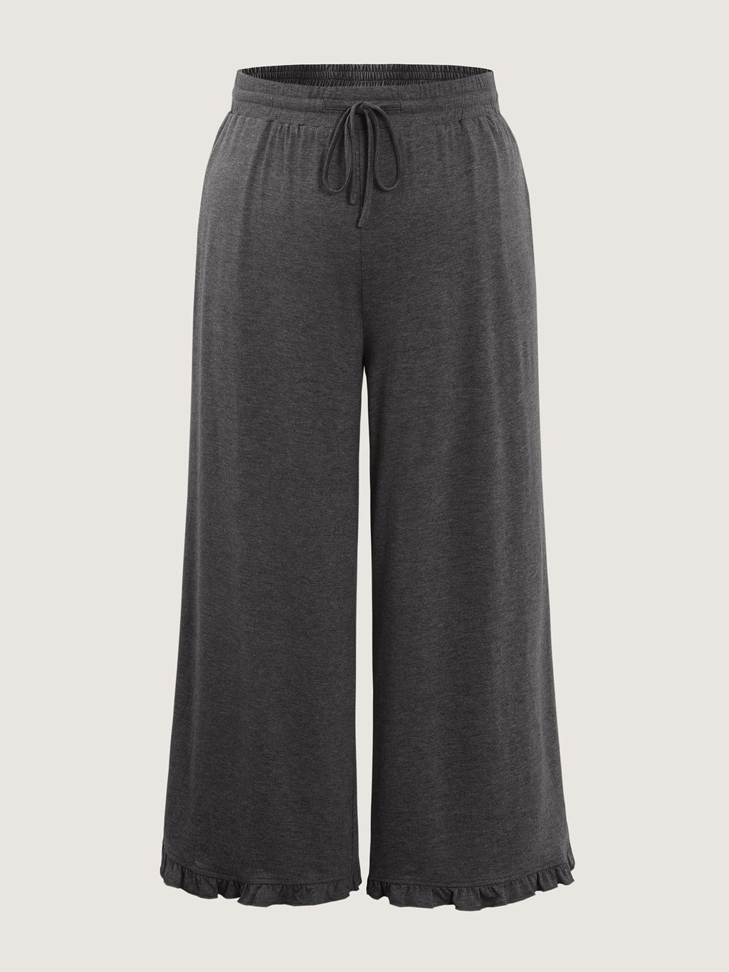 Supersoft Drawstring Waist Ruffled Hem Pants