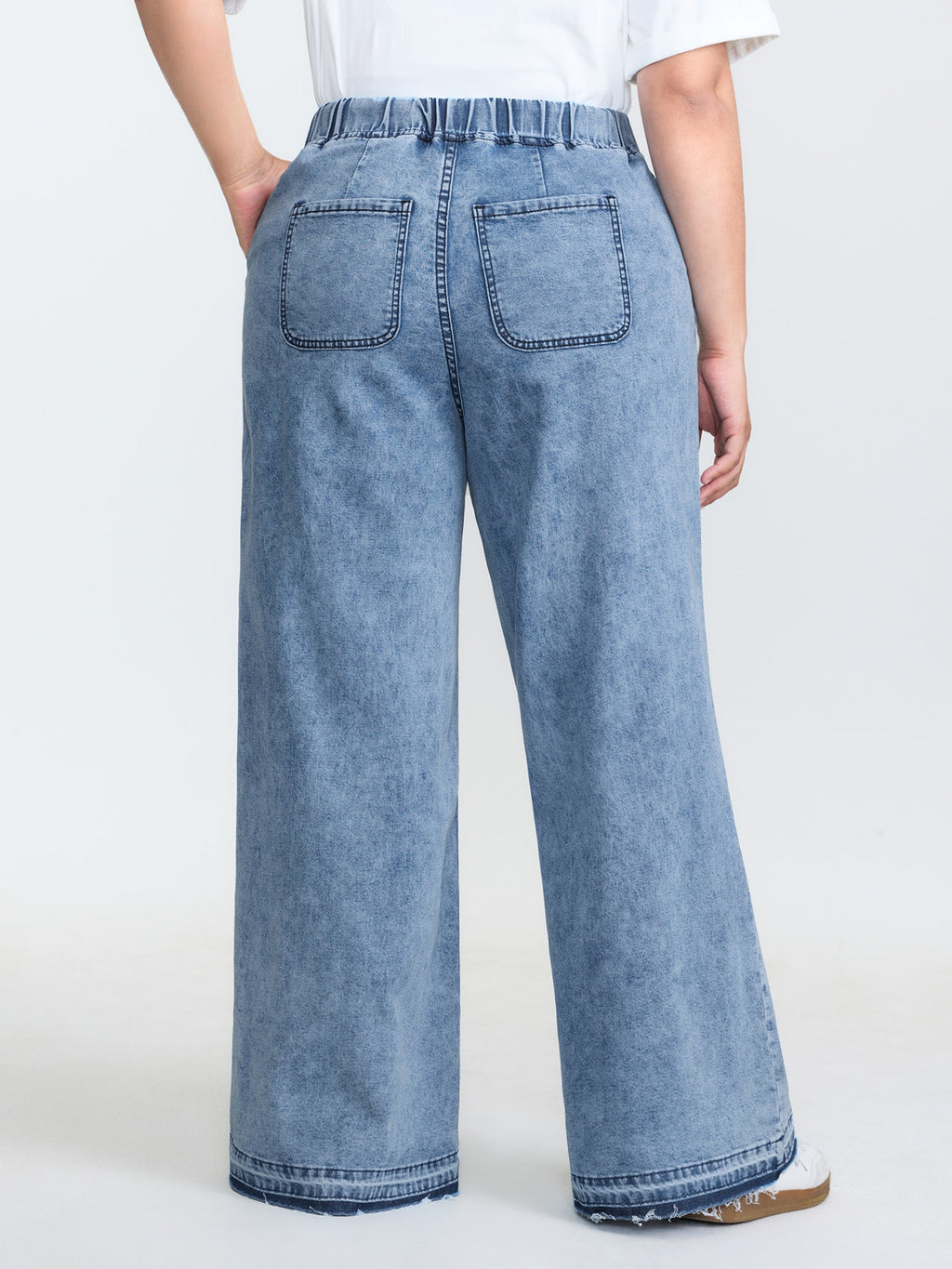 Stretchy Elastic Waist Drawstring Jeans