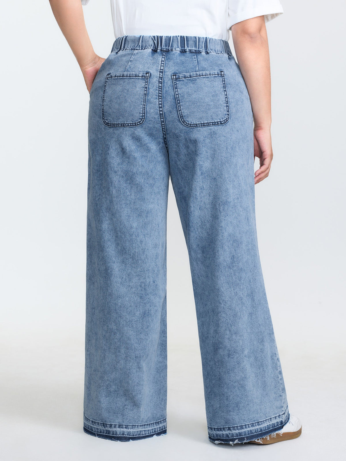 Stretchy Elastic Waist Drawstring Jeans