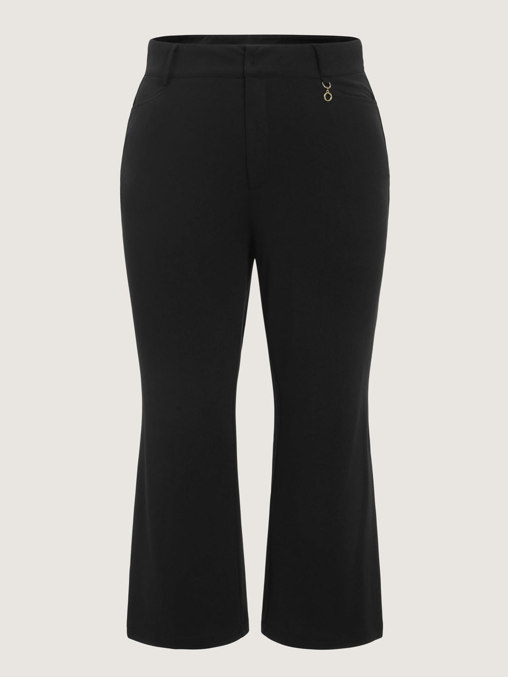 High Waist Pocket Flare Cropped Pants