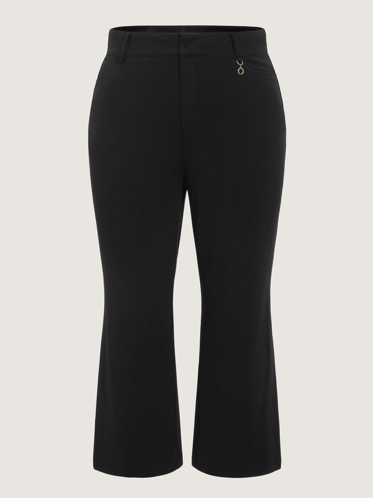 High Waist Pocket Flare Cropped Pants